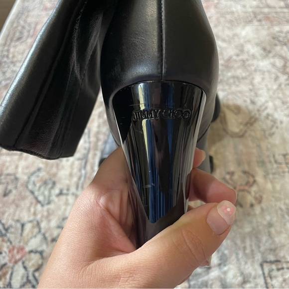 Jimmy Choo Music Stretch-Shaft Mid-Calf Boot in Black Leather Women’s Size EU 39 - Picture 6 of 15